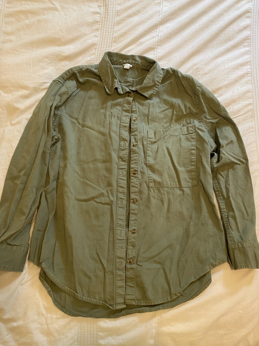 aerie Olive Green Military-Style Button-Up Jacket
